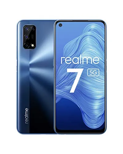 realme 7 5G Smartphone, Display ultra fluido a 120Hz, 48MP+16MP Quad Fotocamera, 6.5 Pollici Android Cellulari, 5000mAh Batteria, Ricarica rapida da 30W, Dual SIM, NFC, 8GB + 128GB, Blu