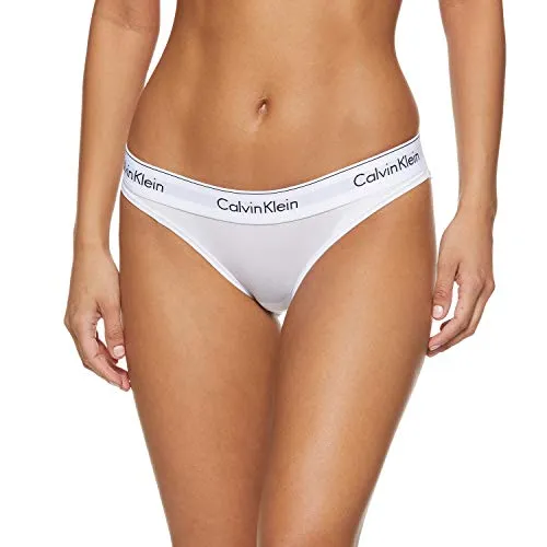 Calvin Klein Damen Slip MODERN COTTON - BIKINI, Einfarbig, Gr. 36 (Herstellergröße: S), Weiß (WHITE 100)