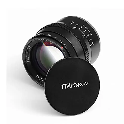 TTArtisan Obiettivo F1.2 APS-C per Fotocamere con Messa a Fuoco Manuale, Compatibile con Sony e Fujifilm M4/3 Canon M M43