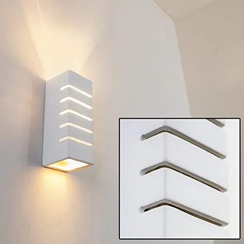 Applique moderna da parete Design Geometrico- Luce diffusa sopra e sotto ideale applique camera da letto- Lampada da parete interni verniciabile