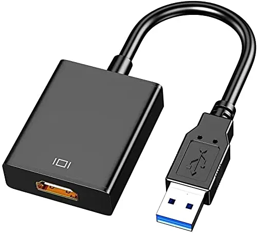 Adattatore da USB a HDMI, USB 3.0/2.0 a HDMI Audio Video Adapter HD 1080P Video Video Cavo Convertitore per PC, Laptop HDTV TV compatibile con Windows XP/10/8/7