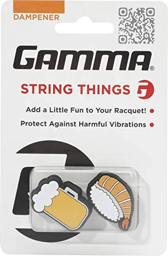 Gamma String Things Bier, Shrimp Sushi Dämpfer Im Doppelpack-Orange, Weiß, Accessorio per Racchetta Unisex-Adulto, Multicolore