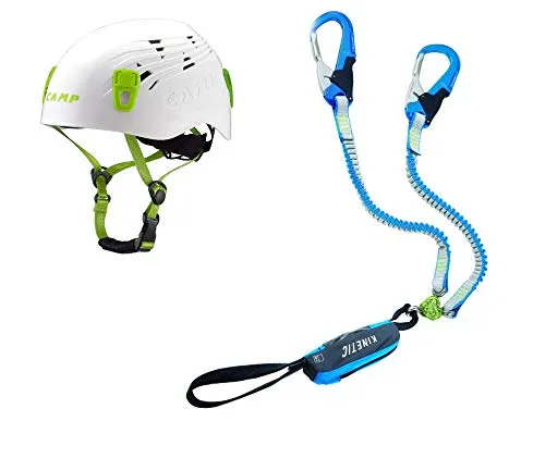 Camp Kinetic Gyro Rewind Pro - Set per arrampicata e casco in titanio bianco, 48-56 cm