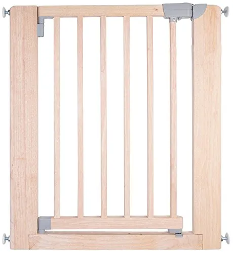 Safetots Chunky Wooden pressure Fit stair Gate 74 – 97 cm, (74 – 81 cm) naturale