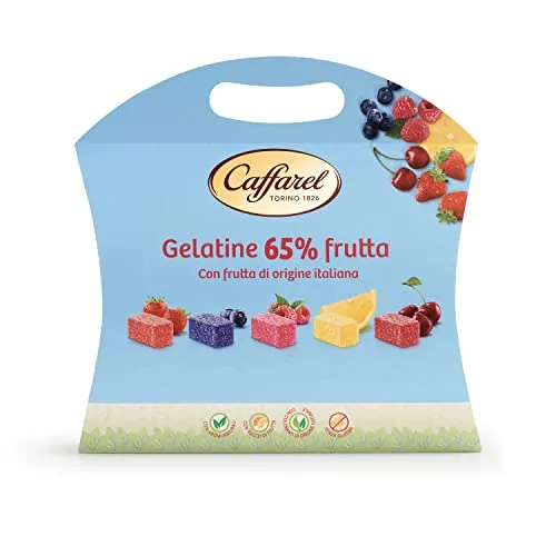Caffarel Gelatine alla Frutta Assortite, Caramelle Italiane 65% Frutta, scatola 330g