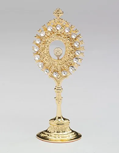 Reliquiario, Altezza 20 cm, Ottone, Oro, Ovale