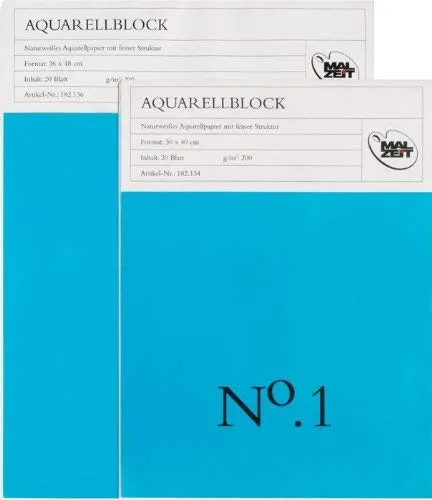 182130 2 – 2x Watercolour Blocks No. 1 – 20 x 20 cm – 200 g/m² – 20 sheets