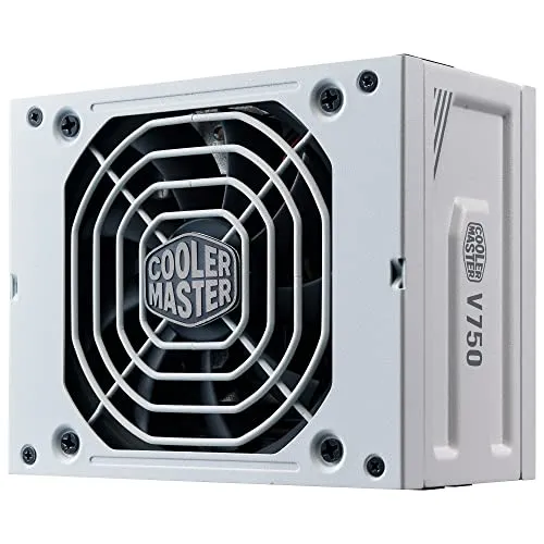 Cooler Master V750 SFX Gold, 750W 80 PLUS Gold, Alimentatore Full-Modular, SFF/mini-ITX, Ventola FDB Silenziosa da 92mm, Modalità Semi-Fanless, Staffa SFX-a-ATX, Garanzia di 10 Anni - 750W, bianco