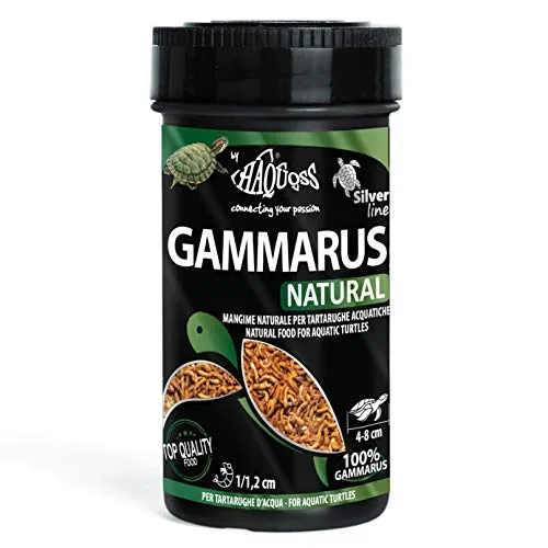 Haquoss Gammarus Mangime Naturale in Gamberetti Essiccati per Tartarughe Acquatiche, 250 ml/27 gr