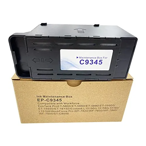 F-ink C9345 Maintenance Box compatibile con C12C934591 Ink Maintenance Box, funziona con Pro ET-5800 ET-5880 ET-5850 ET-16600 ET-16650 ST-C8000 L15150 Stampante