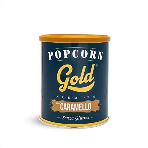 Fun Food Italia Popcorn Gold Premium, Senza Glutine, Gusto Caramello, in Barattolo da 60 G