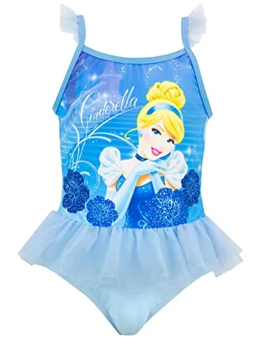 Disney Costume da Bagno per Ragazze Cinderella Blu 9-10 Anni