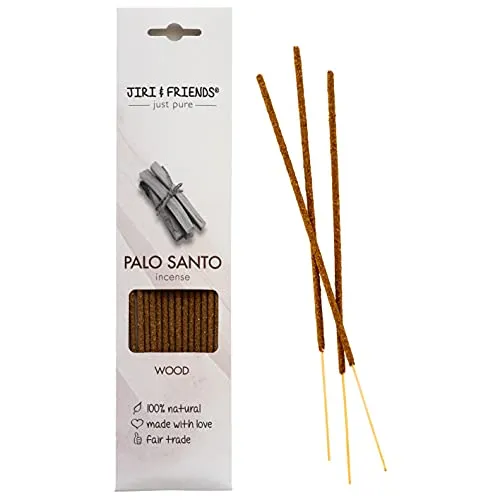 Palo Santo - Bastoncini di incenso al legno Jiri and Friends, 100% naturali, 15 pezzi, incenso naturale Palo Santo Fair Trade