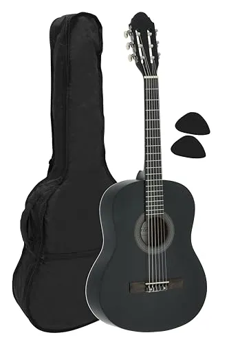 NAVARREZ NV14 chitarra classica nero 3/4, Gig Bag/borsa e vassoio della musica, 2 plettri