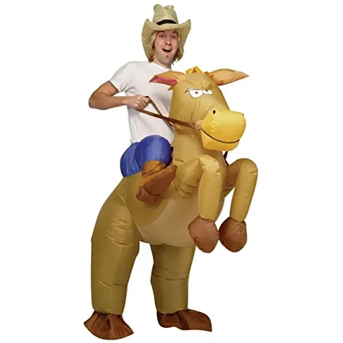 Inflatable Costumes Gonfiabile Cowboy a Cavallo, per Adulti Carnevale Nuovo