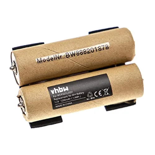 vhbw batteria compatibile con Panasonic ER146, ER147, ER148, ER507 rasoio elettrico (1200mAh, 1,2V, NiMH)