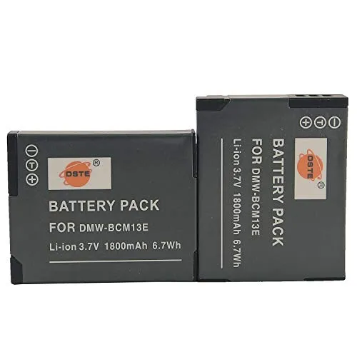 DSTE® 2x DMW-BCM13 Ricaricabile Li-ion Batteria per Panasonic Lumix DMC-FT5 DMC-TS5 DMC-TZ37 DMC-TZ40 DMC-TZ41 DMC-ZS27 DMC-ZS30 Macchina Fotografica come DMW-BCM13E DMW-BCM13PP