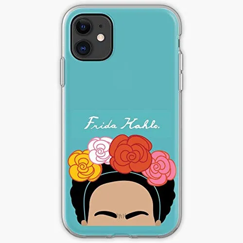 Feminist Artist Female Kahlo Feminine Flowers Mexican Frida Custodia Protettiva per Telefono con Design a Scatto/Vetro per iPhone, Samsung, Huawei - TPU Antiurto per Interni protettivi