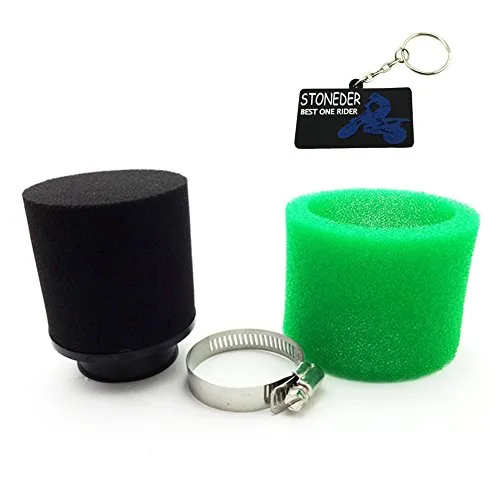 Stoneder, filtro dell’aria di colore verde, 42 mm, per quad, pit bike, dirt bike, moto da cross, go-kart, scooter, ciclomotore e moto con motori da 125 cc e 140 cc