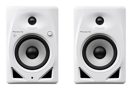 Pioneer DJ DM-50D-BT-W Sistema Monitor da Tavolo con Funzionalità Bluetooth, Altoparlante da 5 pollici, Bianco