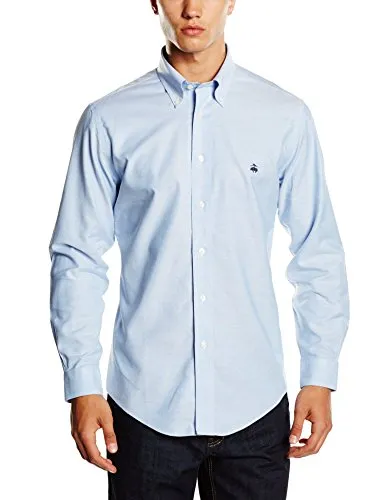 Brooks Brothers Sport Shirts Oxford Logo, Camicia Uomo, Blu (Light Blue 100028260), 54 IT (XLRG)