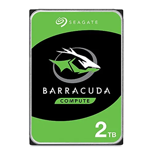 Seagate BarraCuda, 2 TB, Hard Disk Interno, SATA da 6 GBit/s, 3,5", 7.200 RPM, Cache da 64 MB per PC Desktop, Pacchetto di Facile Apertura (ST2000DMZ08)