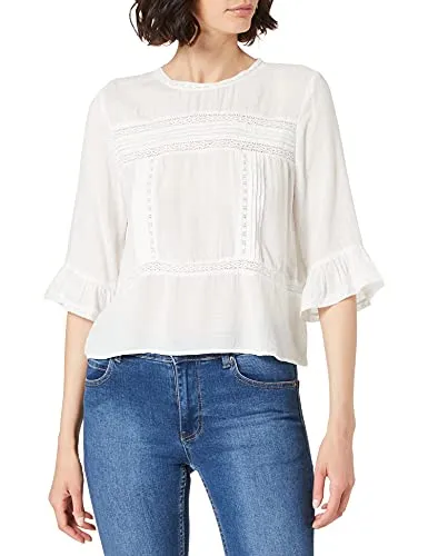 Only ONLANEMONE 3/4 Flaired Top Noos Wvn Camicia da Donna, Cloud Dancer, 38