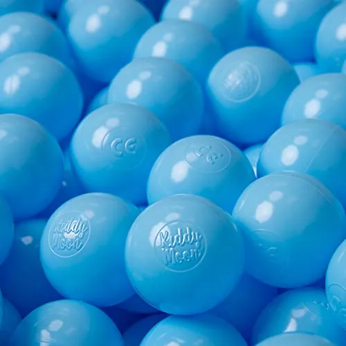 KiddyMoon 1200 ∅ 6CM Palline Morbide Colorate per Piscina Bambini Fatto in EU, Azzurro