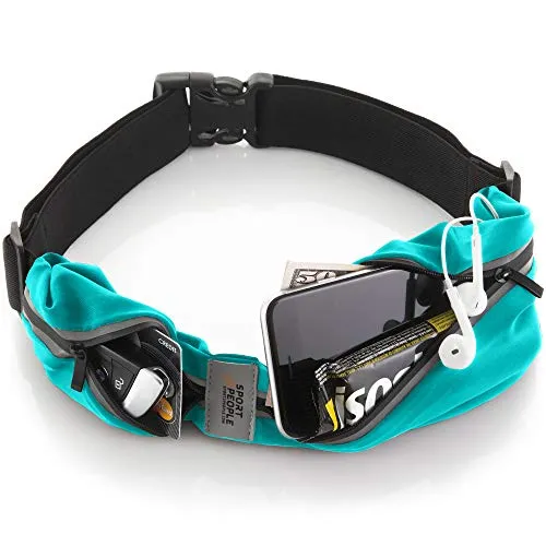 Cintura da corsa - iPhone X 6 7 8 Plus sacchetto per corridori. Riflettente marsupio porta telefono. Corsa accessori per uomini, donne. (Turchese)