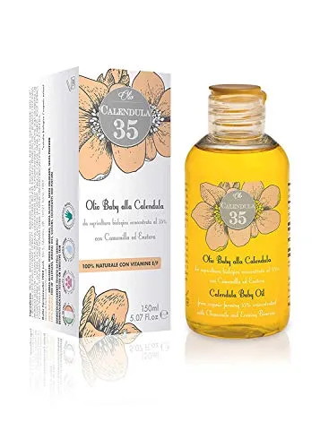 Dulàc - Olio Corpo alla Calendula concentrata al 35% - 150 ml - 100% NATURALE - Per bambini ed adulti - con Vitamine E ed F - 100% Made in Italy - Calendula 35