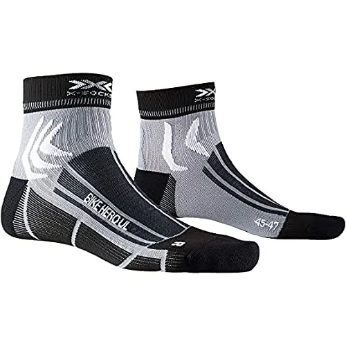 X-Socks Bike Hero Ultra Light Socks Calze da Ciclista Uomo Donna, Calzini Unisex – Adulto, Opal Black/Dolomite Grey, 42-44