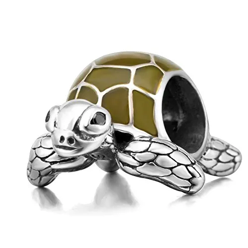 Charm a forma di tartaruga marina, in argento Sterling 925, con ciondolo a forma di tartaruga, per braccialetti Pandora (A)