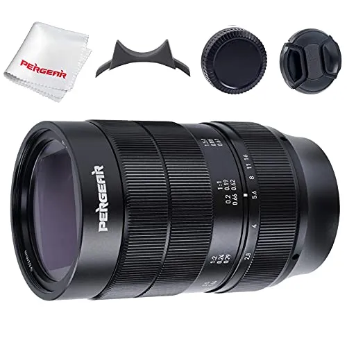 PERGEAR 60mm F2.8 obiettivo ultra-macro da con ingrandimento 2X, compatibile con Fuji X-mount X-A1 X-A10 X-A2 X-A3 A-AT X-M1 XM2 X-T1 X-T3 X-T10 X-T2 X-T20 X-T30 X-Pro1 X-Pro2 X-E1 X-E2 E-E2s X-E3