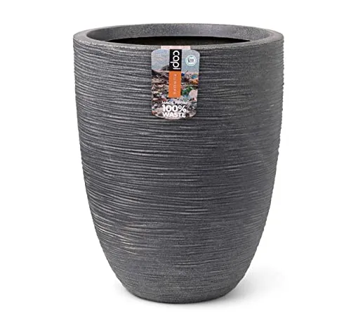 Capi Europe - Vaso elegante basso Waste Rib NL 34x46 Terrazzo grigio