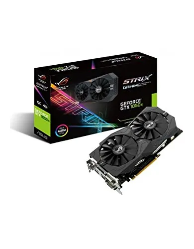 ASUS STRIX-GTX1050TI-4G Scheda Grafica da 4 GB GDDR5, 768 Core, 1290MHz GPU, 1392MHz, Nero