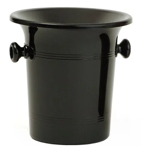 Spittoon in Plastica CONE 20 Black - NERO Lucido - capacità 2.0 lt. - by DvM - (Set Corpo & Imbuto)