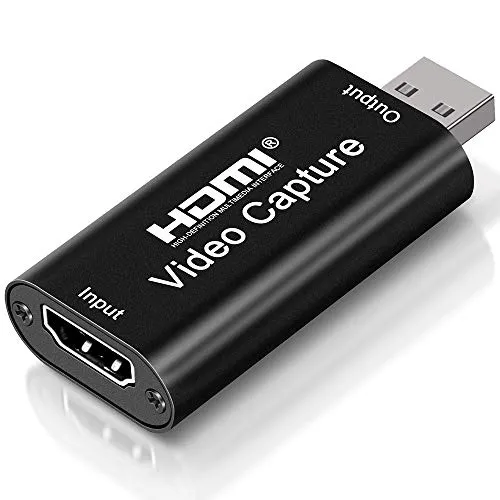 DIWUER - Scheda di acquisizione video 4K da HDMI a USB 2.0, 1080p HD 30 fps trasmessa in diretta e registra video audio per giochi, streaming, insegnamento, videoconferenze