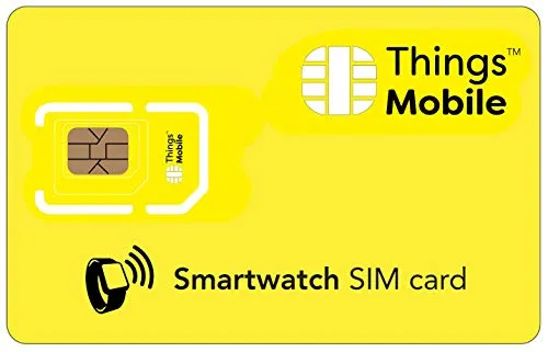 SIM Card per SMARTWATCH - Things Mobile - con copertura globale e rete multi-operatore GSM/2G/3G/4G LTE, senza costi fissi, senza scadenza e tariffe competitive con 10 € di credito incluso