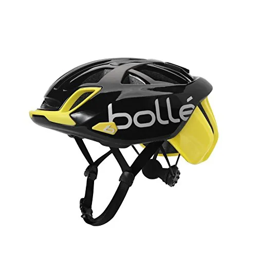 Bollé The One Base, Casco Ciclismo Unisex – Adulto, Nero/Giallo, 54-58 cm