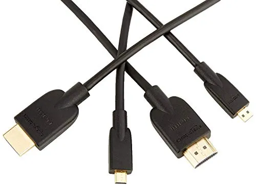 AmazonBasics - Cavo ad alta velocità micro HDMI su HDMI, standard più recente,0,91 metri (2-Pack)