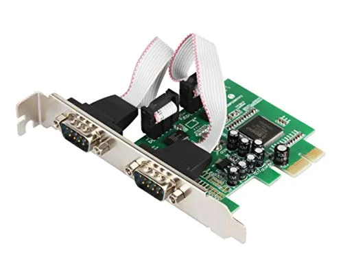 Miwaimao 2 Port RS232 RS-232 Serial Port Com to PCI-E PCI Express Card Adapter Converter IOCREST 2-Port Serial Low Profile Bracket