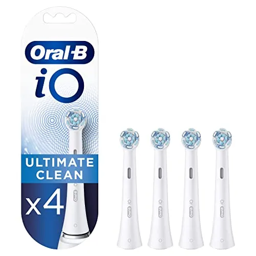 Oral-B iO Testine Spazzolino Elettrico, Confezione da 4 pezzi, Ultimate Clean, Bianco