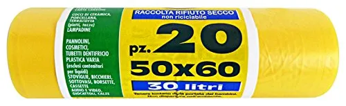 VIROSAC Set 50 Sacchi 50X60 Gialli 20 Pezzi Peterpan Riordino