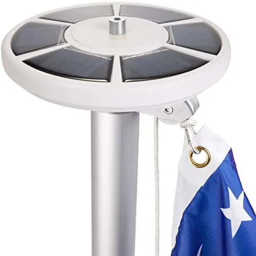 Brubaker Luce per Pennone ad Energia Solare con 26 LED - Illuminazione dell'Asta della Bandiera a Energia Solare per Il Campeggio e Il Giardino - Copertura della Bandiera al 100%