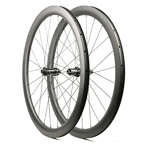 OSPORT Ruote da Corsa in Carbonio 45mm per Copertoncino Profondo Tubeless Ready per Bici da Strada Solo Freno a Disco 1549g (6 Bolt Freno a Disco)