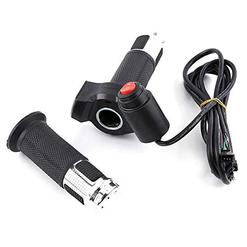 Dilwe Set manopole acceleratore, 1 Paio Manubrio 12-84V 3 velocità Manubrio acceleratore Bici Sinistra Destra con Display LED per Moto Bici elettrica(Argento)