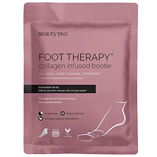 Beautypro Foot Therapy calzino infuso con collagene con punta rimovibile