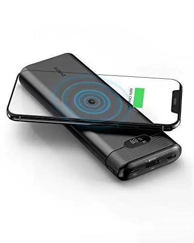 AIDEAZ Power Bank 20000mAh Portable Charger, Batteria Esterna Caricatore Wireless, Ultra-Compatto, Power Bank con Tecnologia di Ricarica ad Alta velocità per iPhone 11/11 PRO Max, Samsung Galaxy etc.