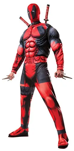 Rubie, costume ufficiale Marvel Deadpool Deluxe, costume da adulto, taglia standard, Rosso/Nero