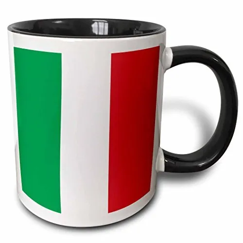 Inspirationzstore Flags - Bandiera d'Italia, motivo bandiera italiana, bianco e rosso, a righe verticali, souvenir europeo di viaggio mondiale, 325 ml, colore: Nero bicolore